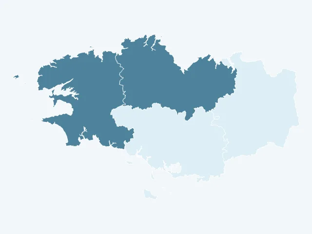 Carte du vote Nathalie Arthaud en Bretagne