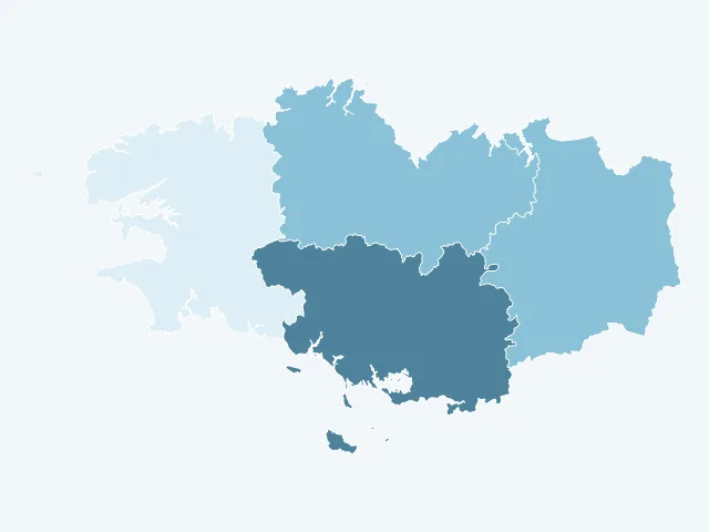 Carte du vote Nicolas Dupont-Aignan en Bretagne