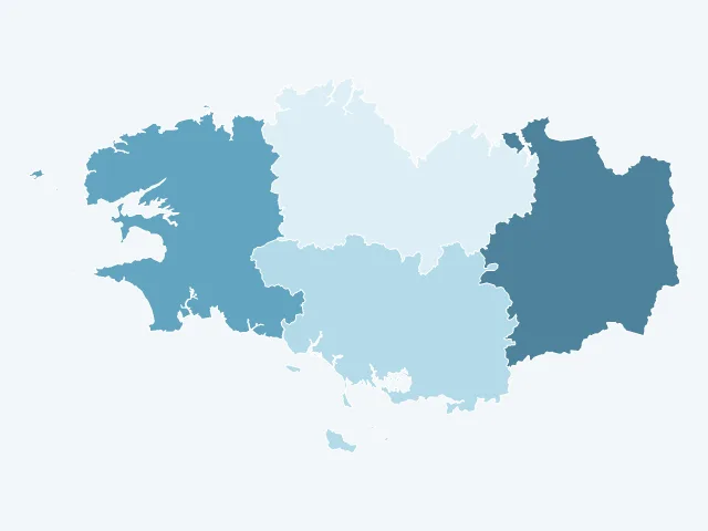 Carte de la population active en Bretagne