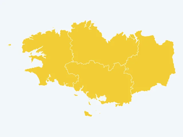 Carte de l'indice de tranquillité en Bretagne