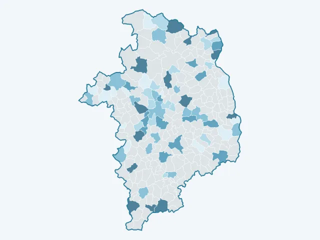 Carte de l'évolution des prix immobiliers dans le Cher (18)