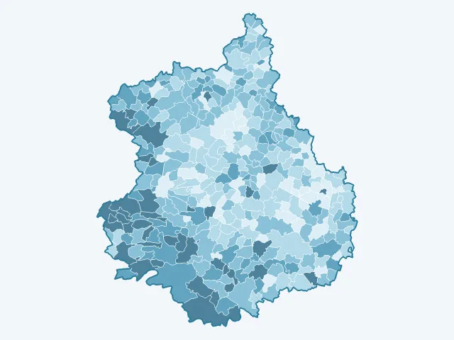 Carte de l'âge moyen dans l'Eure-et-Loir (28)