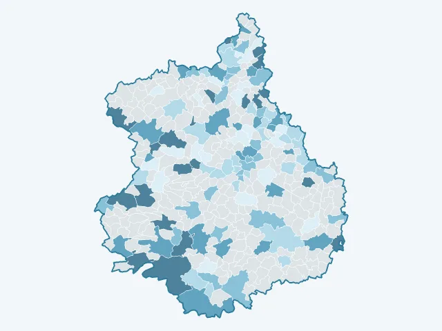Carte de l'évolution des prix immobiliers dans l'Eure-et-Loir (28)