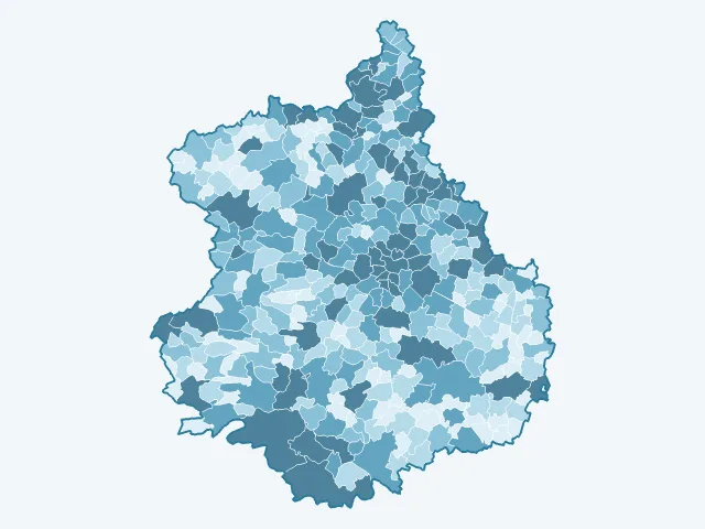 Carte du nombre d'habitants dans l'Eure-et-Loir (28)