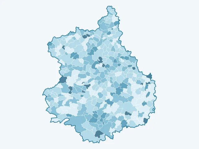 Carte du vote Fabien Roussel dans l'Eure-et-Loir (28)