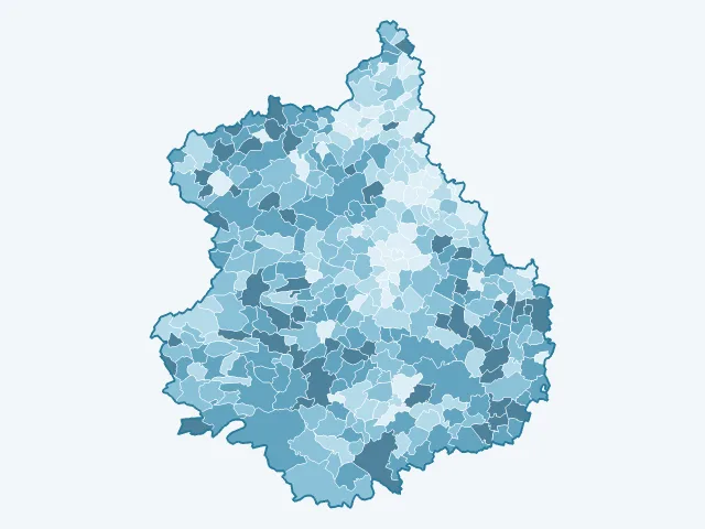 Carte du vote Marine Le Pen dans l'Eure-et-Loir (28)