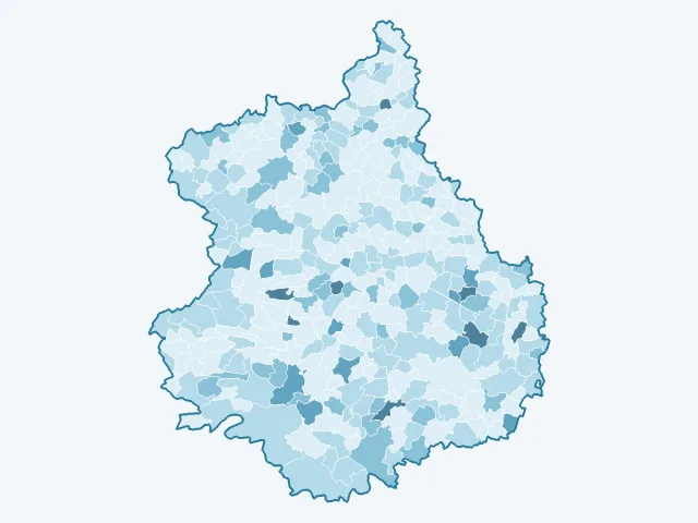 Carte du vote Nathalie Arthaud dans l'Eure-et-Loir (28)
