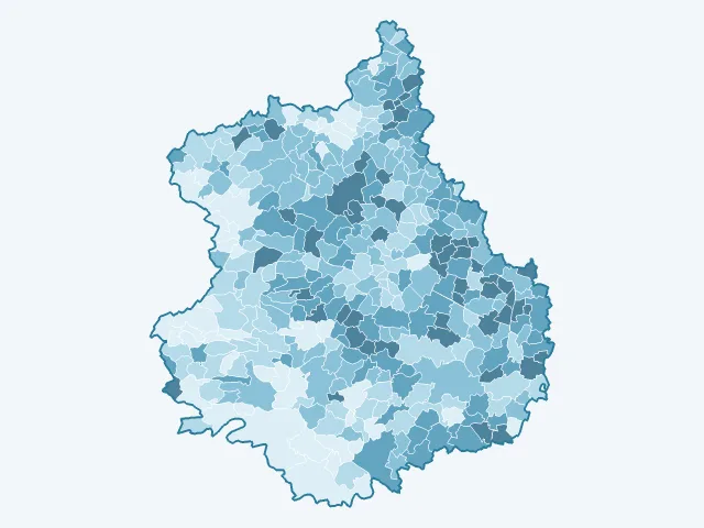 Carte de la population active dans l'Eure-et-Loir (28)