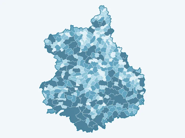 Carte de la superficie dans l'Eure-et-Loir (28)
