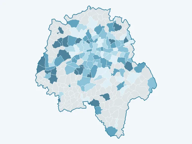 Carte de l'évolution des prix immobiliers dans l'Indre-et-Loire (37)