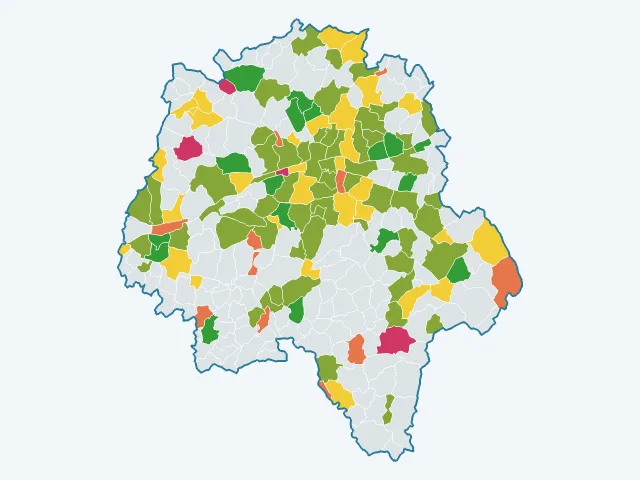 Carte de la satisfaction des habitants dans l'Indre-et-Loire (37)