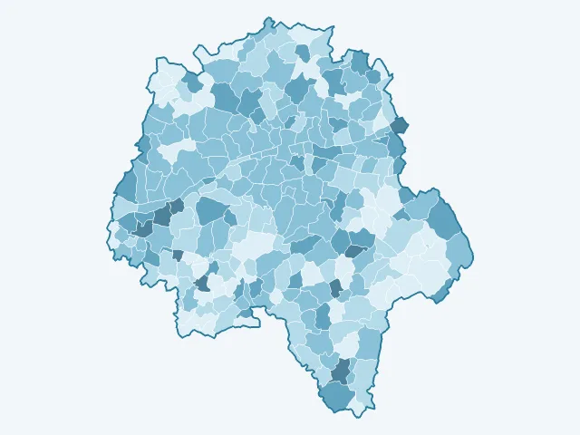 Carte du vote Anne Hidalgo dans l'Indre-et-Loire (37)