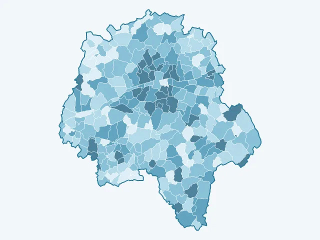 Carte du vote Emmanuel Macron dans l'Indre-et-Loire (37)