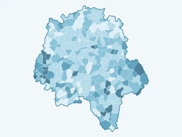 Carte du vote Fabien Roussel dans l'Indre-et-Loire (37)
