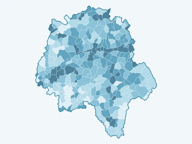 Carte du vote Jean-Luc Mélenchon dans l'Indre-et-Loire (37)