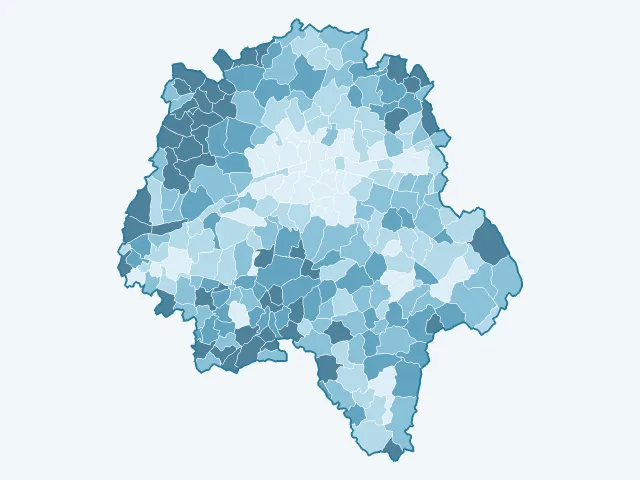 Carte du vote Marine Le Pen dans l'Indre-et-Loire (37)