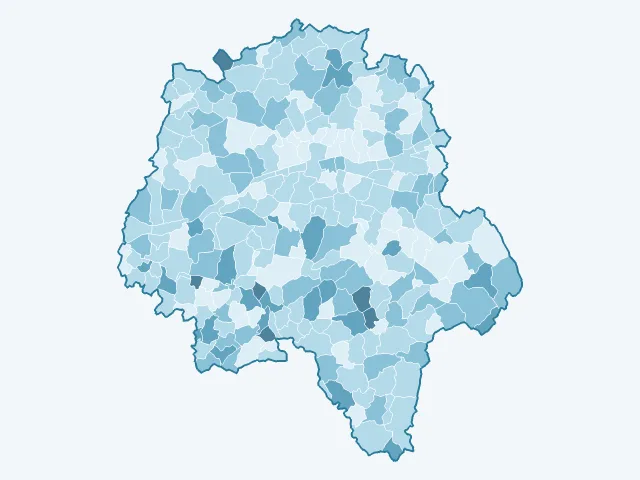 Carte du vote Nathalie Arthaud dans l'Indre-et-Loire (37)