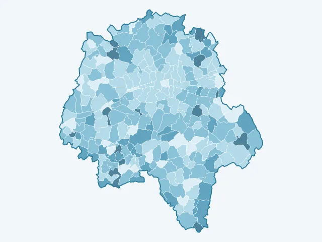 Carte du vote Nicolas Dupont-Aignan dans l'Indre-et-Loire (37)