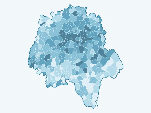 Carte du vote Yannick Jadot dans l'Indre-et-Loire (37)