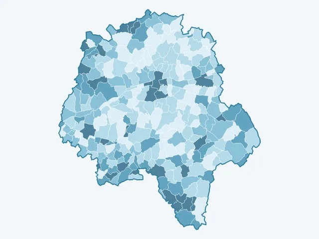 Carte du taux de chômage dans l'Indre-et-Loire (37)