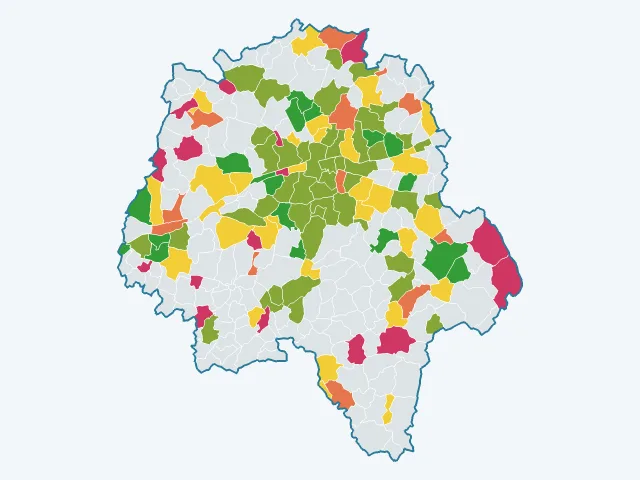 Carte de la vie pratique dans l'Indre-et-Loire (37)
