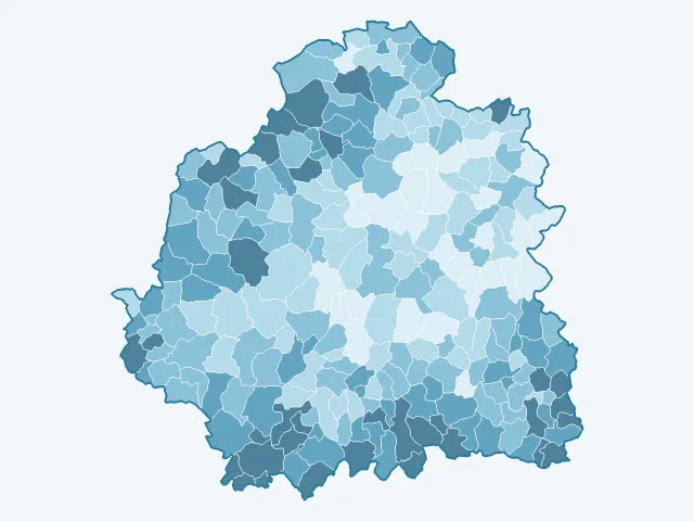 Carte de l'âge moyen dans l'Indre (36)