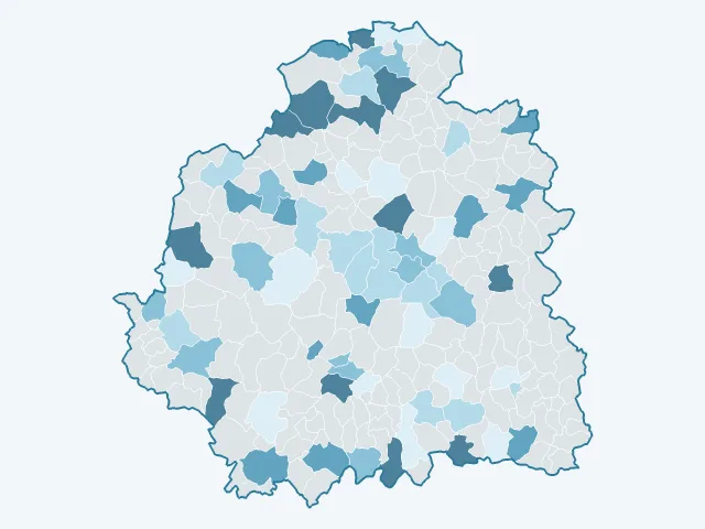 Carte de l'évolution des prix immobiliers dans l'Indre (36)