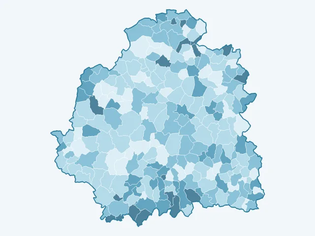Carte du vote Fabien Roussel dans l'Indre (36)
