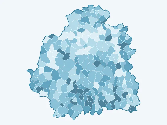 Carte du vote Jean-Luc Mélenchon dans l'Indre (36)