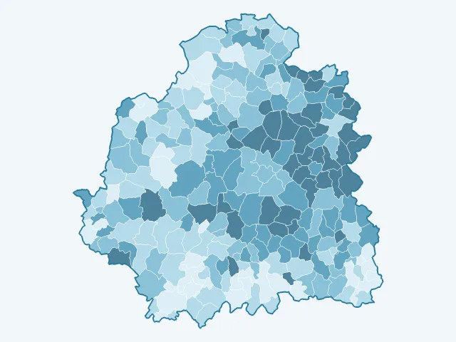 Carte de la population active dans l'Indre (36)