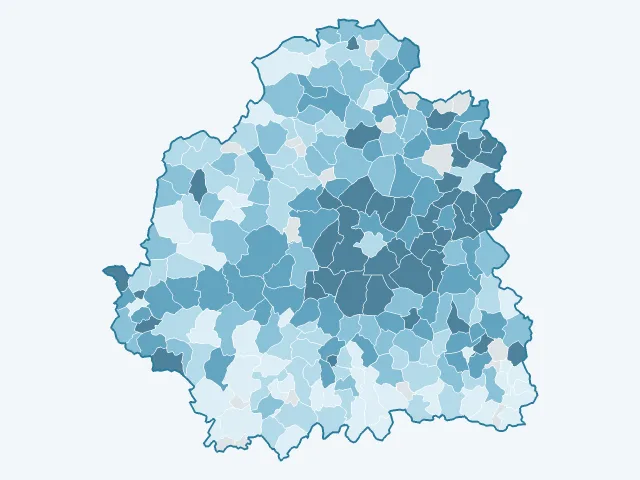 Carte du revenu moyen dans l'Indre (36)