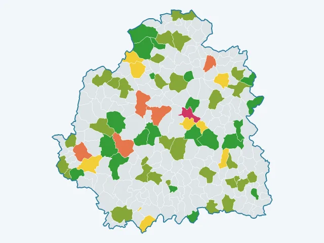 Carte du sentiment de sécurité dans l'Indre (36)