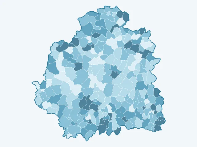 Carte du taux de chômage dans l'Indre (36)