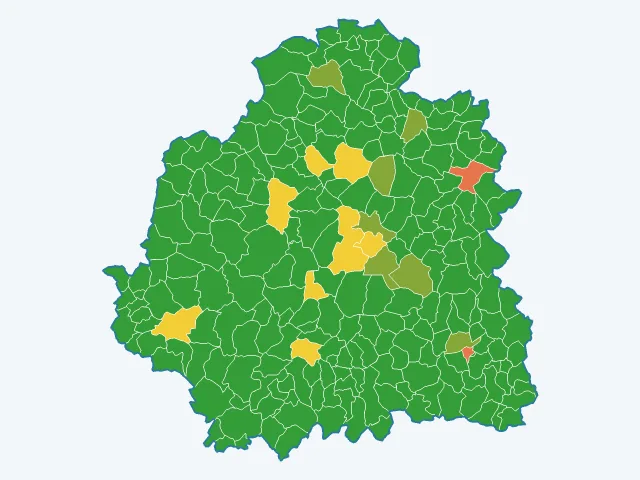 Carte de l'indice de tranquillité dans l'Indre (36)