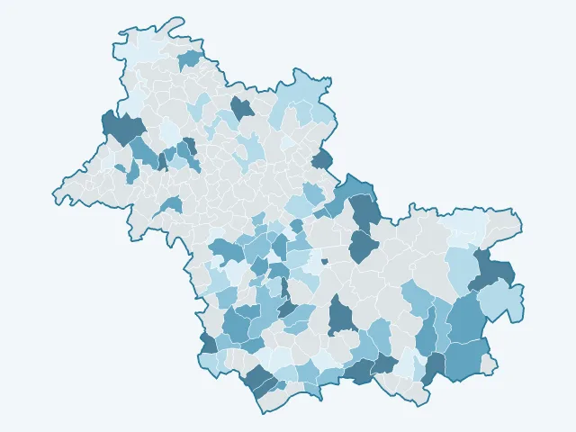 Carte de l'évolution des prix immobiliers dans le Loir-et-Cher (41)