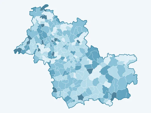 Carte du vote Fabien Roussel dans le Loir-et-Cher (41)