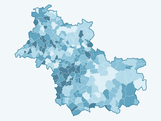 Carte du vote Jean-Luc Mélenchon dans le Loir-et-Cher (41)