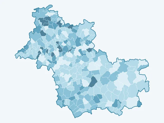 Carte du vote Nicolas Dupont-Aignan dans le Loir-et-Cher (41)