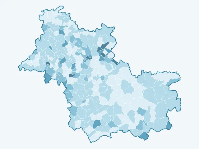 Carte du vote Philippe Poutou dans le Loir-et-Cher (41)