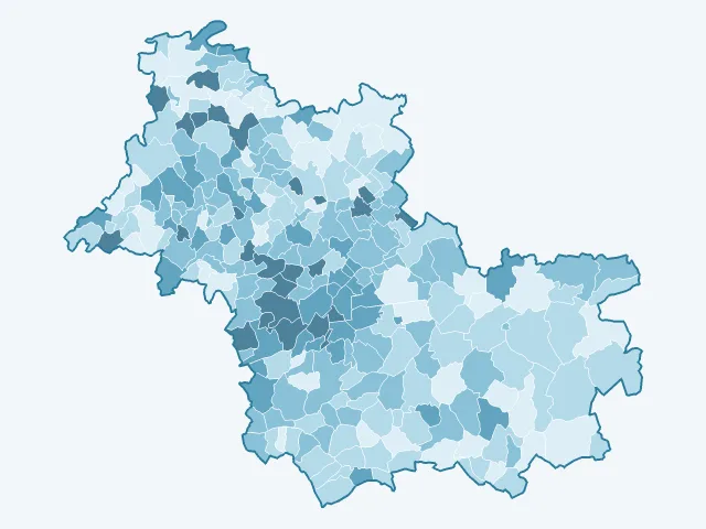 Carte du vote Yannick Jadot dans le Loir-et-Cher (41)