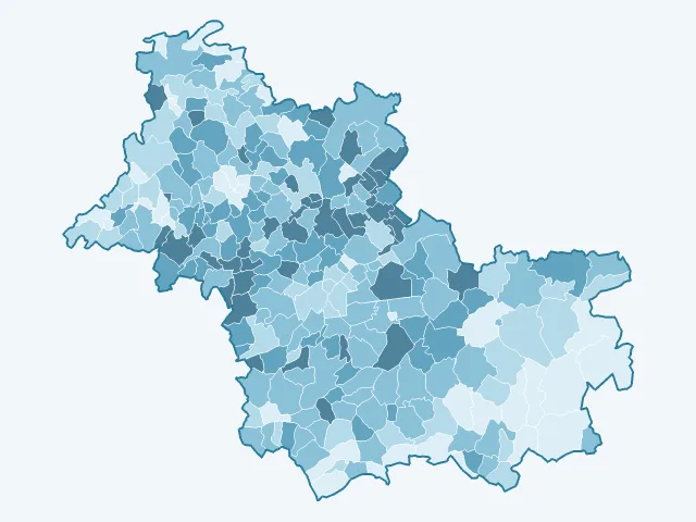 Carte de la population active dans le Loir-et-Cher (41)