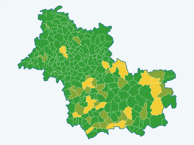 Carte de l'indice de tranquillité dans le Loir-et-Cher (41)