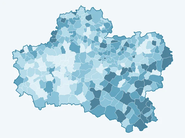 Carte des logements vacants dans le Loiret (45)