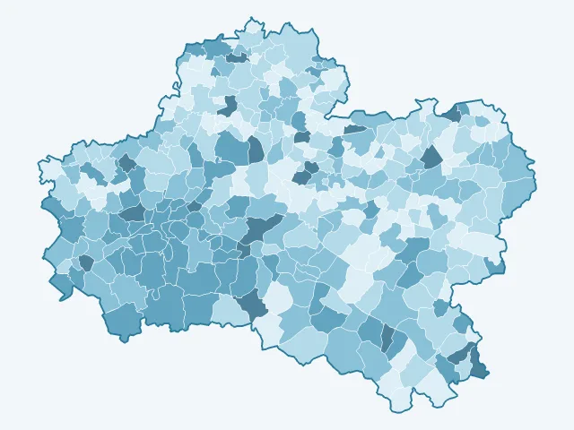 Carte du vote Anne Hidalgo dans le Loiret (45)