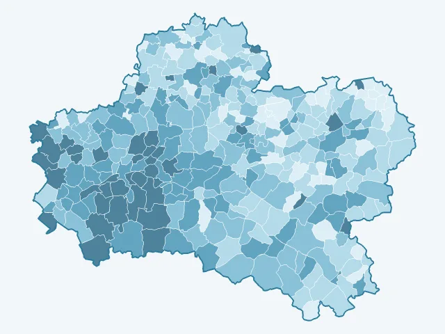 Carte du vote Emmanuel Macron dans le Loiret (45)