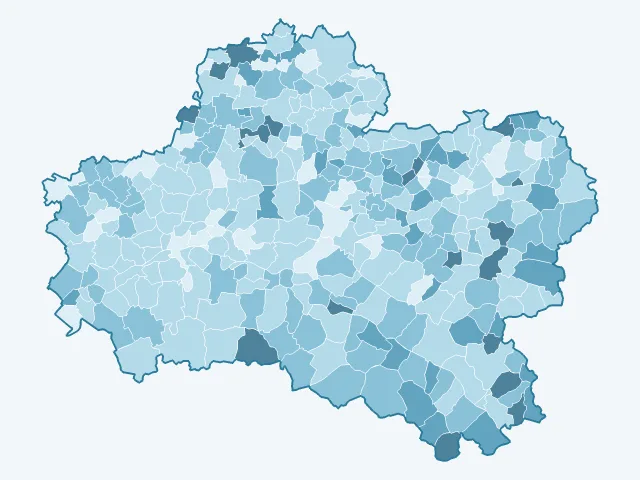 Carte du vote Jean Lassalle dans le Loiret (45)