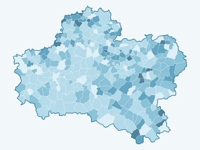 Carte du vote Nicolas Dupont-Aignan dans le Loiret (45)