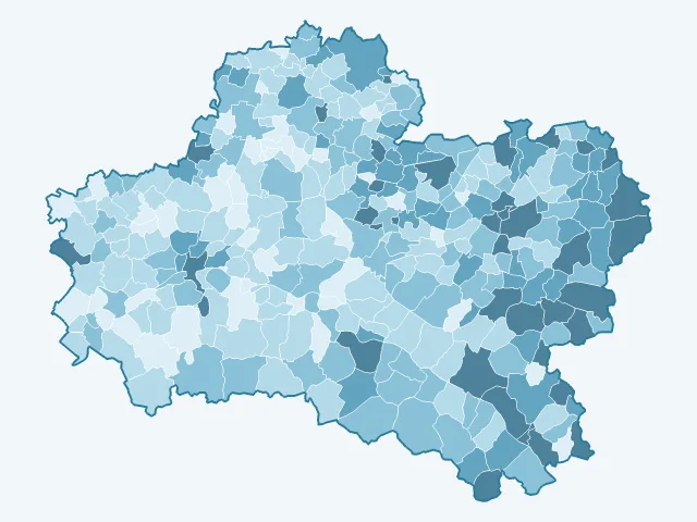 Carte du taux de chômage dans le Loiret (45)