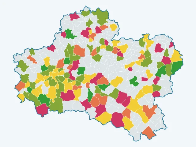 Carte de la vie pratique dans le Loiret (45)
