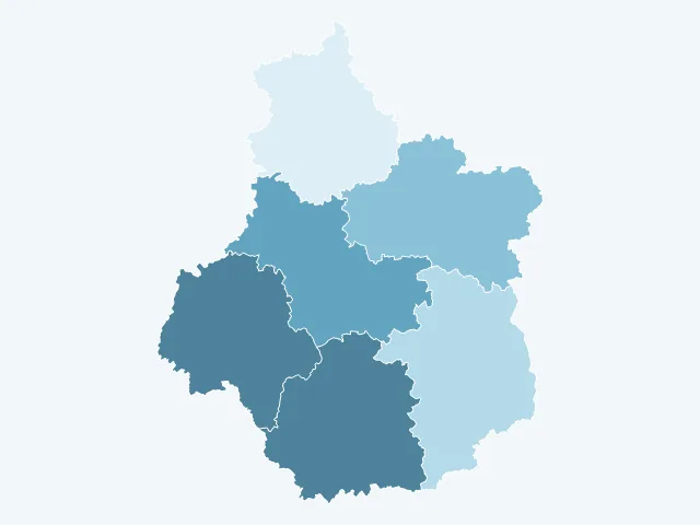 Carte du vote Anne Hidalgo dans le Centre-Val de Loire